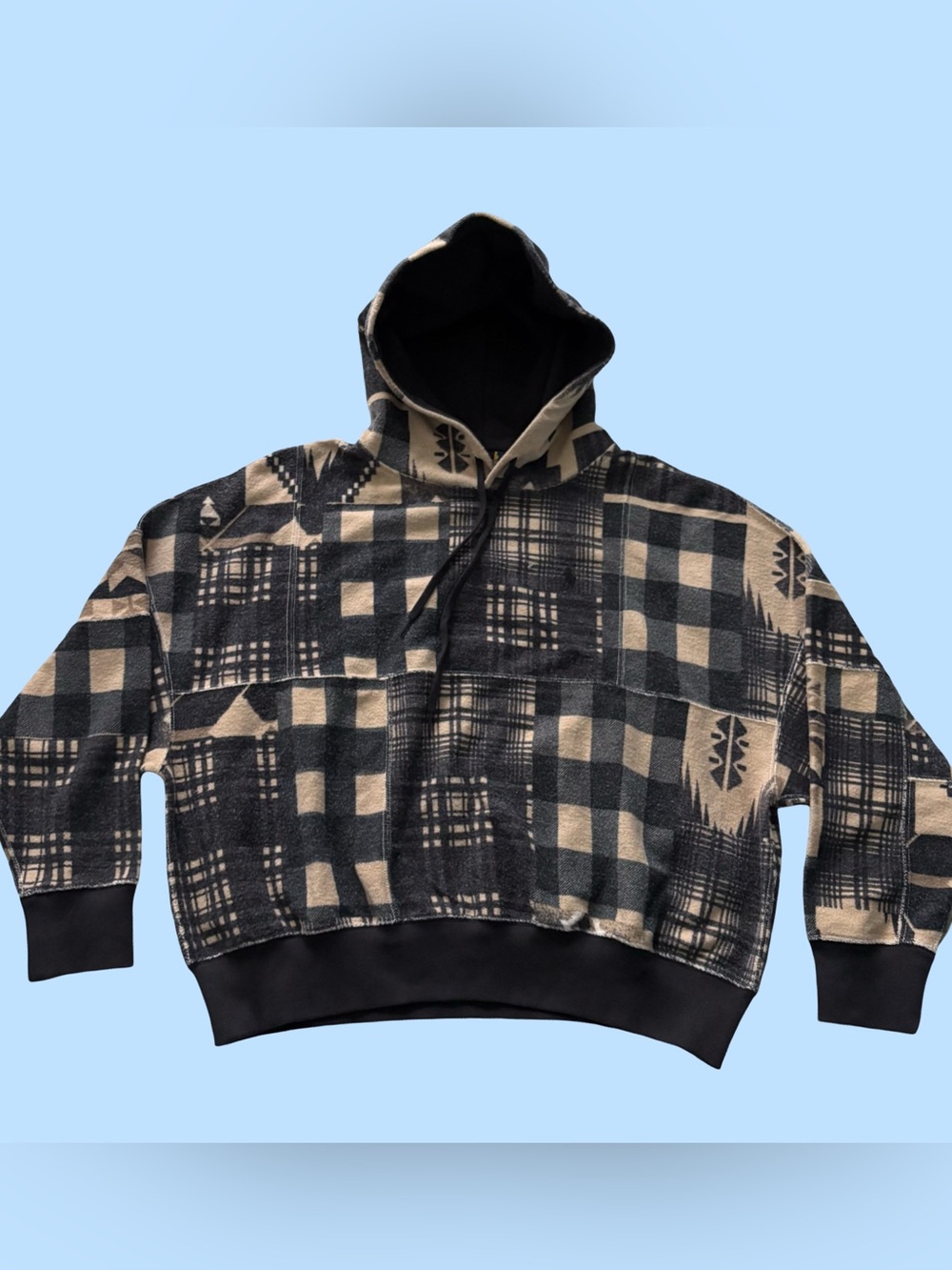 Polo Ralph Lauren Hoodie Geometric Aztec Tribal Patchwork